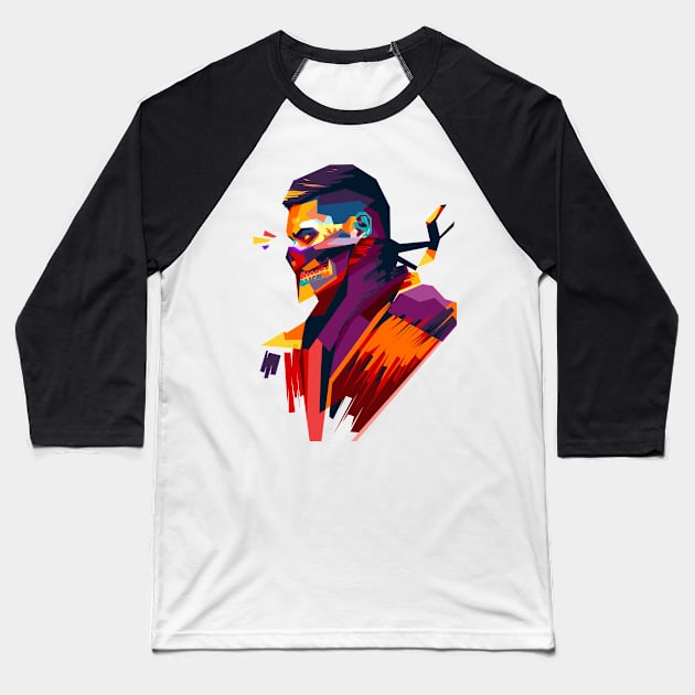 Scorpion Ilustration Baseball T-Shirt by Shuriken